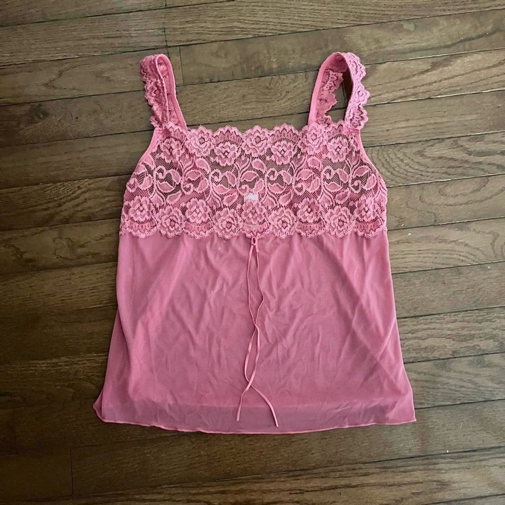Cabernet Pink Lace Camisole Top